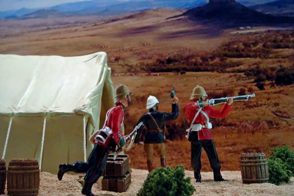 "Under Fire"

A work detail of the 24th Foot comes under fire from Zulu skirmishers in the hills above Isandlwana