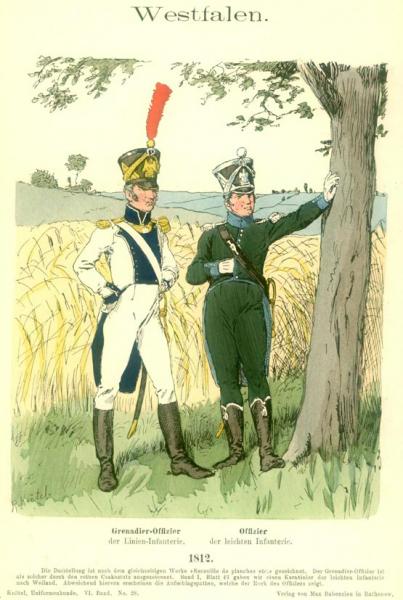 Uniformenkunde, Richard Knötel , Vol. VI [28]
Westfalen. Infanterie. 1812.