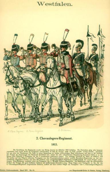 Uniformenkunde, Richard Knötel , Vol. XIV [43]
Westfalen. 2. Chevaulegers-Regiment. 1812.