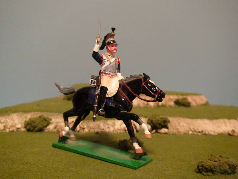 WA-10A  French Heavy Cavalry - Cuirassiers - Mounted Trooper of the 9th Regiment on a Galloping Horse with Sword Raised